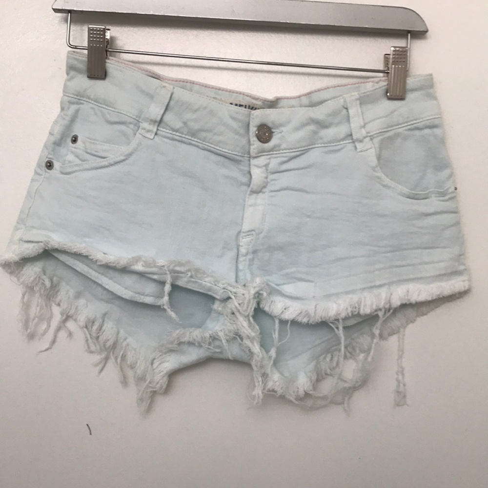 Brandy Melville mint denim shorts sz 40 s m xs